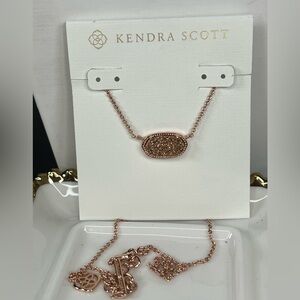 #4 $75 Kendra Scott Rose Gold Druzy Elisa Necklace